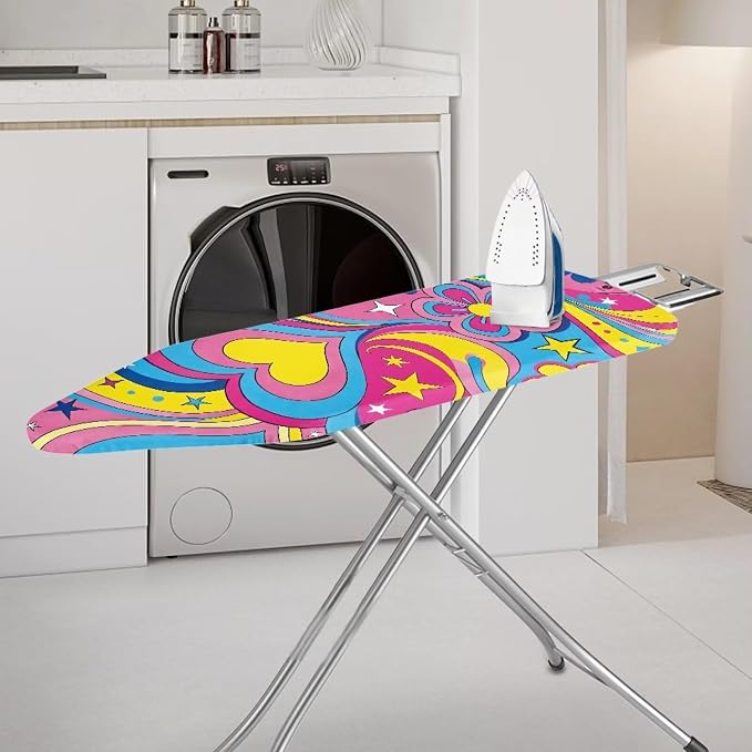 Hippie Floral Love Print Ironing Board Cover Hook & Loop Elastic Edge Easy to - Image 2