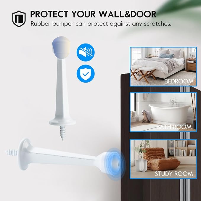HOME MASTER HARDWARE 3" Heavy Duty Solid Door Stop, 8 Pack, Screw-In - Image 7