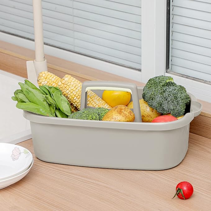 Large Cleaning Supplies Caddy Portable Shower Caddy Basket Light Grey - Image 3