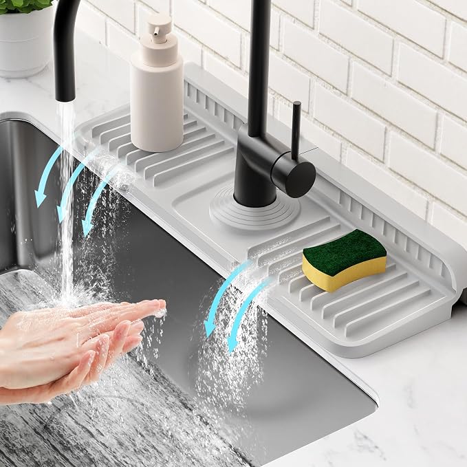 14.6 inch Faucet Mat for Kitchen Sink Splash GuardKitchen Sink Faucet Mat by Snoquir