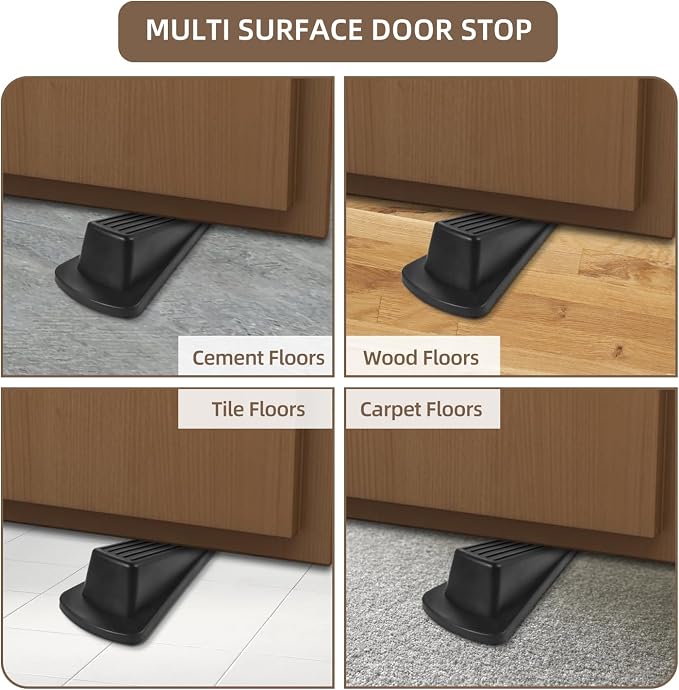 JZWBLILY Door Stoppers for Bottom of Door on Floor, Premium Rubber Door Stopper - Image 5