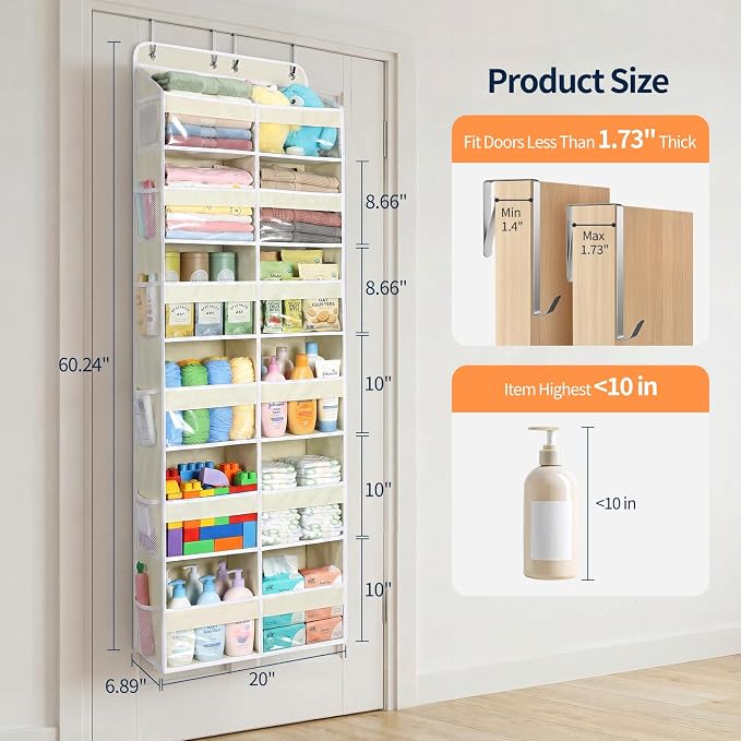 Yecaye 6 Tier Over The Door Organizer, Door Organizer - Image 2