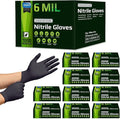Inspire 6 or 8 Mil HEAVY DUTY Stretch Nitrile Black Gloves Disposable Latex Free by Inspire