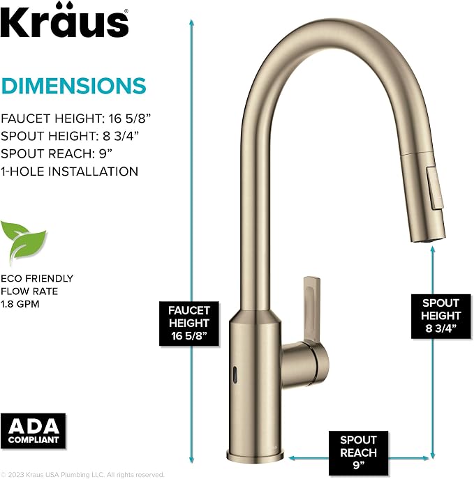 KRAUS Champagne Bronze Touchless Pull Down Faucet KSF-2830SFACB | Motion-sensor - Image 7