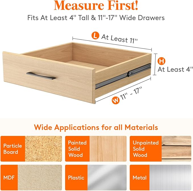 Lifewit 4" High Upgrade Drawer Divider, Adjustable Drawer Organizer Clothes | 5 - Image 2