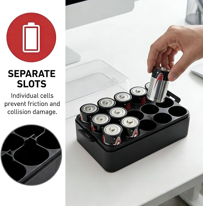 ALCYON Plastic Battery Organizer Storage Case - Image 7