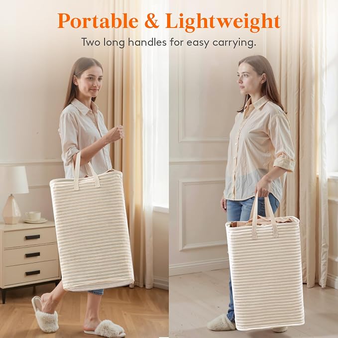 Lifewit 75L x 2 Pack Collapsible Laundry Hamper Large, Tall Foldable Dirty - Image 5