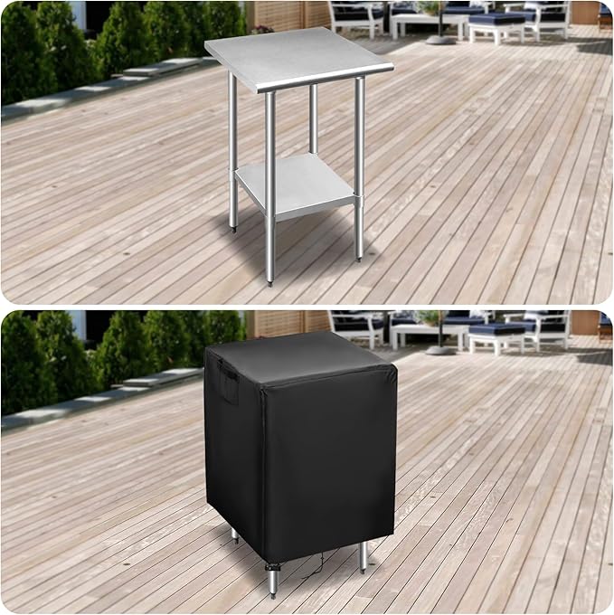 Outdoor Prep Table Cover,46 inch Waterproof Outdoor Grill Cart Cover Pizza Oven Table Cover,Patio Rectangle Furniture Cover - 46 x 23 x 32 Inch