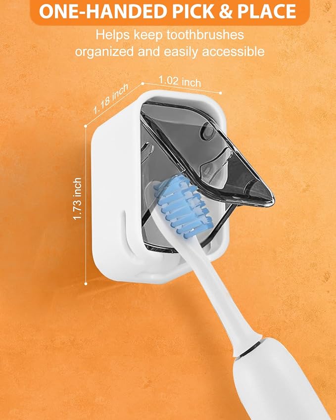 4 Pack Adhesive Wall Mount Toothbrush Holder - Image 3