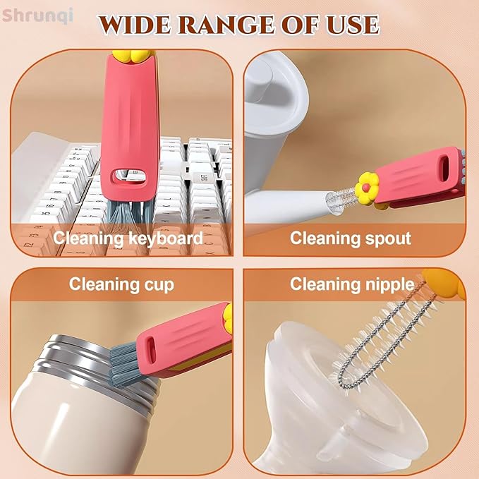 3 in 1 Bottle Cleaning Brush Set, Home Kitchen Crevice Cleaning Tools, Cute - Image 5