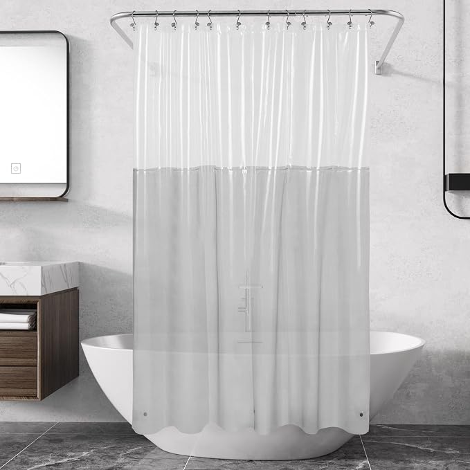 Barossa Design Shower Curtain Liner Color Block Clear/Black - Image 2