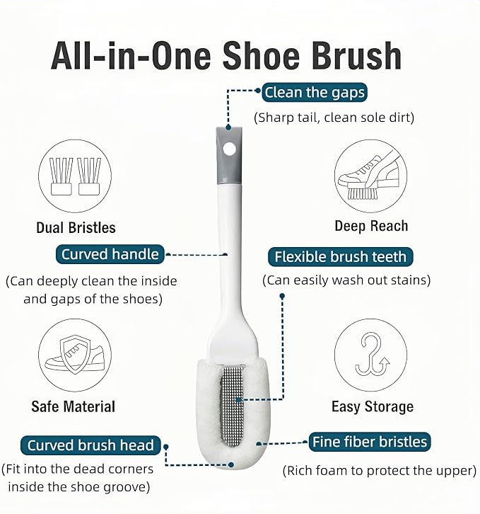 Professional Shoe Cleaning Brush Long Handle - Image 6