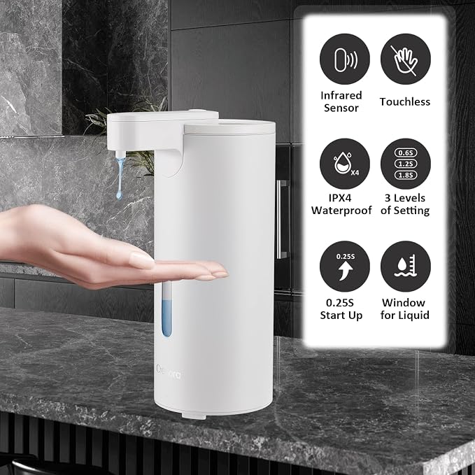 Automatic Soap Dispenser Touchless, 12oz/340ml, 3-Level Adjustable | Dish Soap - Image 2