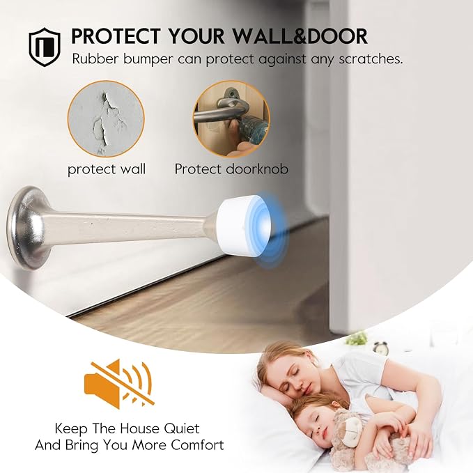 HOME MASTER HARDWARE 3" Heavy Duty Solid Door Stop, 2 Pack, Satin Nickel | Wall - Image 6