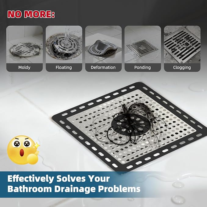 Hibbent Upgraded Shower Drain Hair Catcher, Shower Cover - Image 3