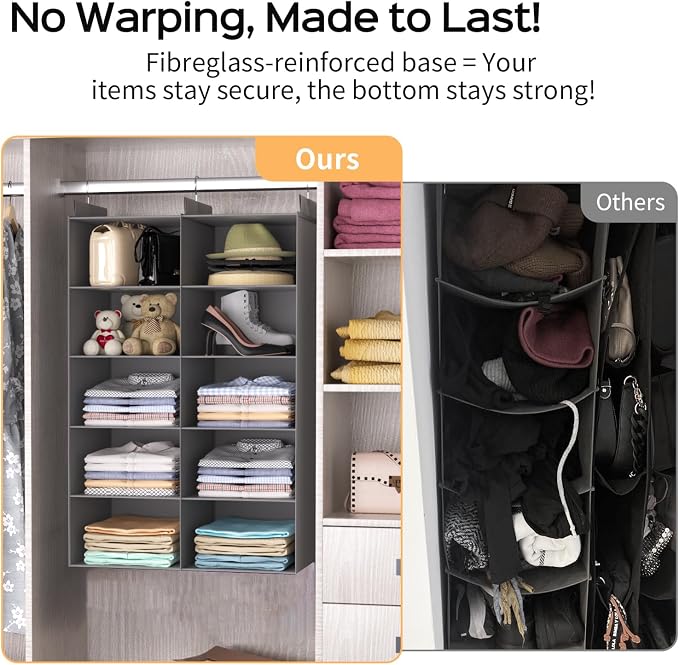 5 Tier Hanging Closet Organizer, Dual Row Wardrobe Storage - Image 5