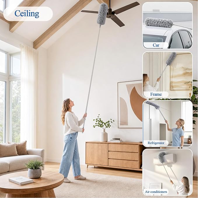 Cobweb Duster with Extension Pole 100 inches, Dusters - Image 3