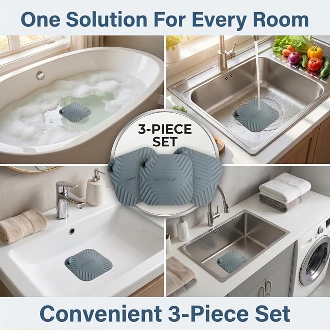 3 Pack 5.9 x 5.9 Bathtub Drain Stopper Covers - Image 4