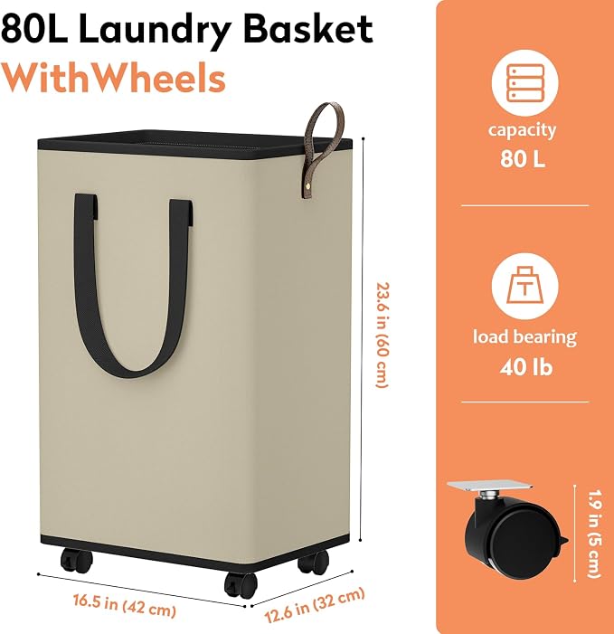 SpaceTrove Rolling Laundry Basket - Image 4