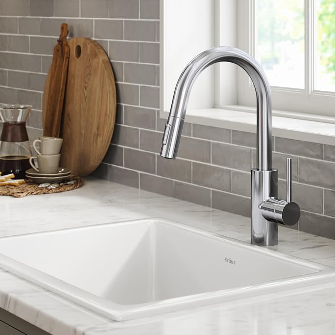 KRAUS Chrome 15 in Single Handle Pull Down Kitchen Faucet KPF-2620CH | - Image 2