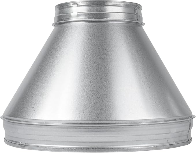 12"" to 6"" Inch Round Duct Reducer - Galvanized Steel Pipe Increaser - Coupling for Round Duct Ventilation Systems - Heating & Cooling, HVAC, Gray
