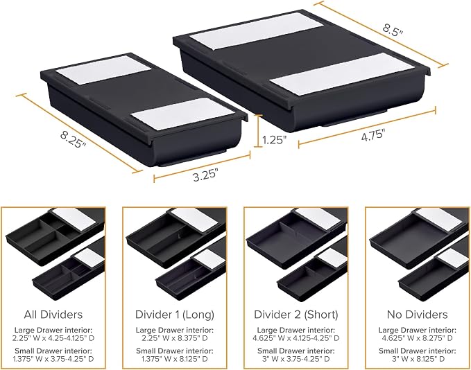 Bostitch Konnect Under Desk Drawer, Self-Adhesive Slide Out Storage Organizer - Image 6