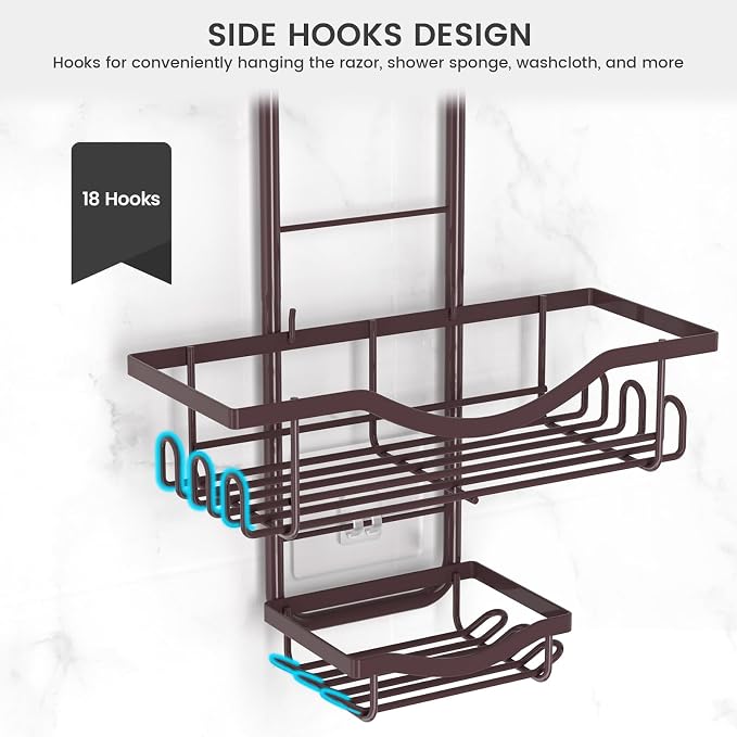REINHARDT Adjustable Shower Caddy Hanging Over Shower Head - Image 9