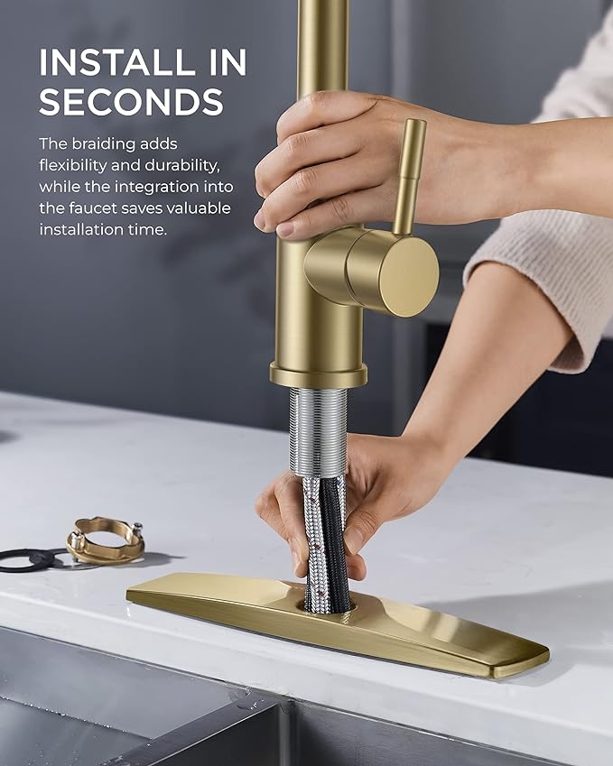FORIOUS Gold Kitchen Faucet - Image 4