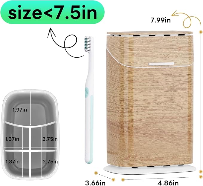 GFWARE Wood Bathroom Toothbrush Holder - Image 2