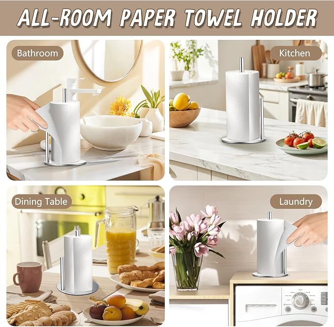 Silver Paper Towel Holder, Countertop Paper Towel Holder - Image 2