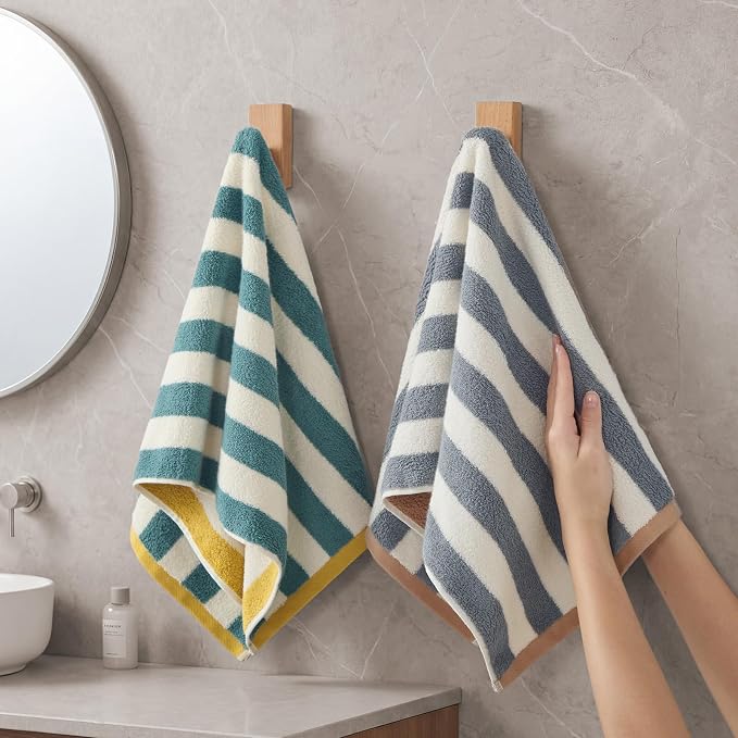 REDKISS Striped Hand Towels for Bathroom, Kitchen Decor, Guest Use, Ultra Soft - Image 4
