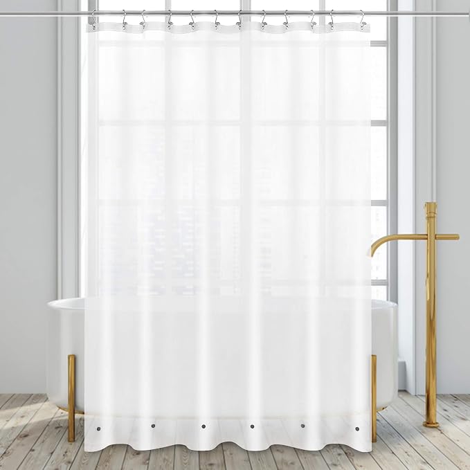 Barossa Design Extra Long Frosted Shower Curtain Liner 72x84 - Image 4