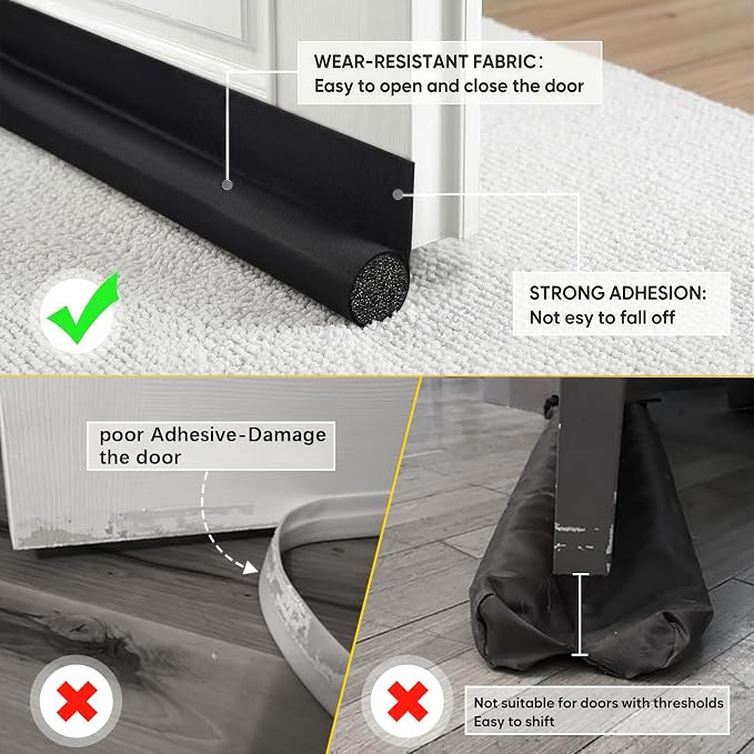 HomeProtect Door Draft Stopper 30 Inch, Weather Stripping - Image 5