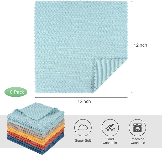 SINLAND Dish Cloth for Washing Dishes Kitchen Washcloth Cleaning Cloth - Image 2