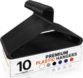 HOUSE DAY Black Plastic Hangers 10 Pack, Slim Space-Saving Clothes Hangers | by HOUSEDAY
