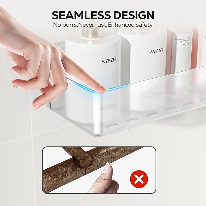Nieifi Adhesive Shower Shelves, 5 Pieces - Image 3