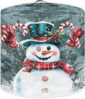 Kawaii Snowman Dust Cover for Kitchen Instant Pot Accessories Appliance Cover Quart Pressure Cooker Air Fryer Rice Cooker Kitchen Appliance Dust Covers with Storage Pockets Size S