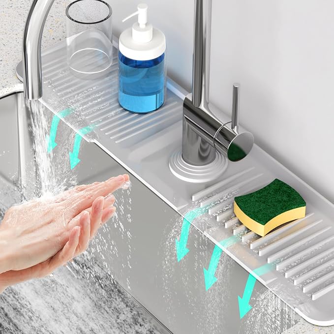 24 Inch Longer Faucet Mat for Kitchen SinkBathroom Kitchen Sink Splash Guard - Image 9
