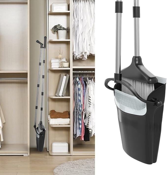 Broom with Dustpan Combo Set 54” Long Handle Household Dust Pan - Image 6