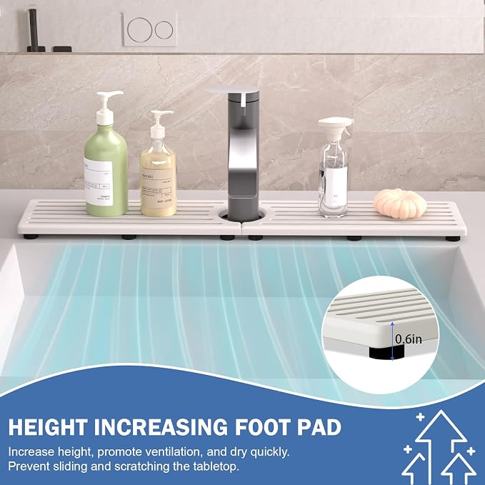 Faucet Mat for Kitchen Sink, Water Absorbent Kitchen Faucet Mat, Durable Sink - Image 9
