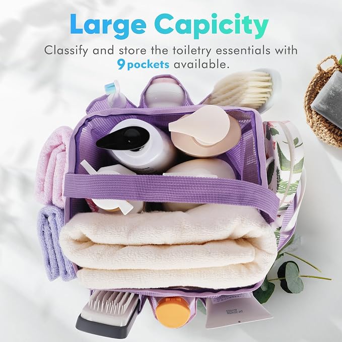 EUDELE 2 Pack Mesh Shower Caddy Portable - Image 3