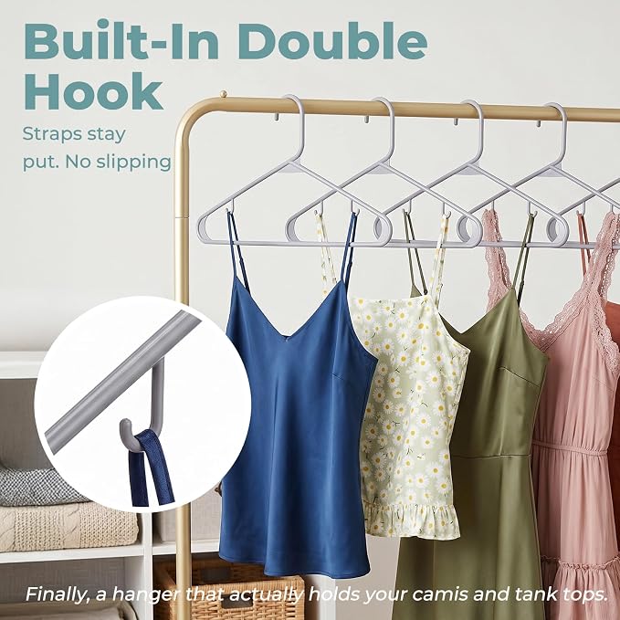HOUSE DAY Grey Plastic Hangers 120 Pack, Slim Space-Saving Clothes Hangers | - Image 7