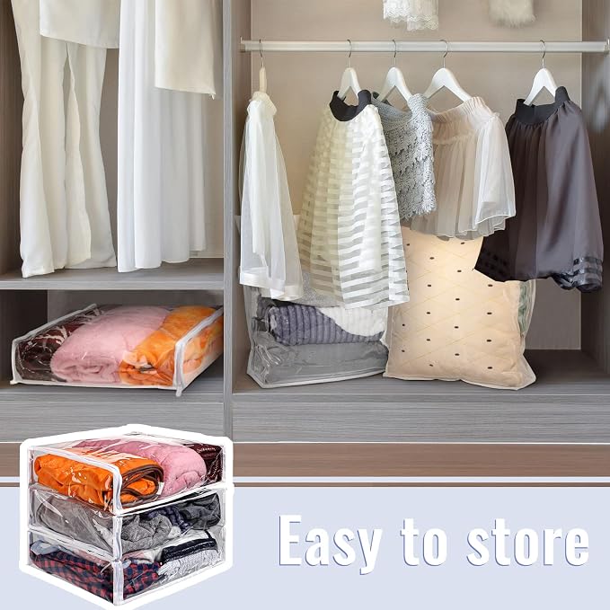 Shappy 6 Packs Clear Plastic Storage Bags - Image 6