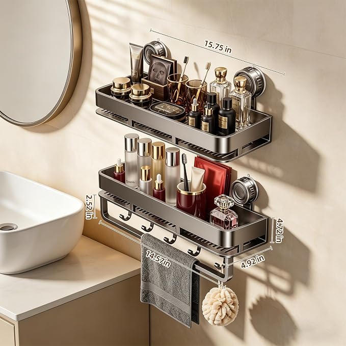 Suction Cup Shower Caddy, No Drilling, Rectangular - Image 8
