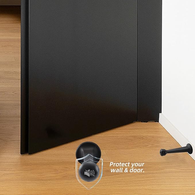 HOME MASTER HARDWARE 3" Heavy Duty Solid Door Stop, 12 Pack, Matte Black | Wall - Image 5