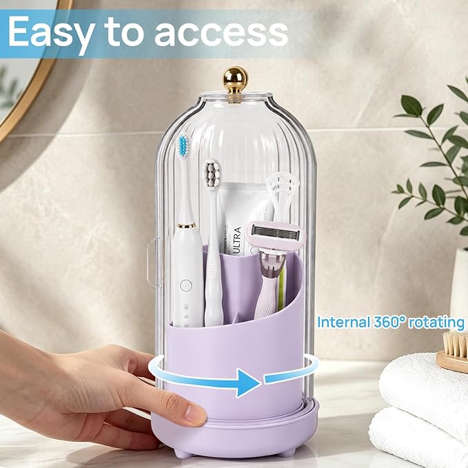Toothbrush Holders with Cover Toothpaste Organizer - Image 4