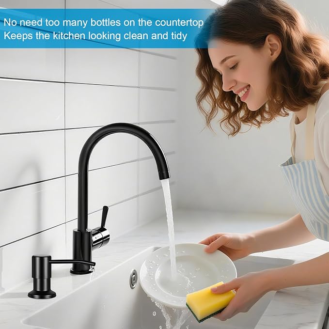 Soap Dispenser for Kitchen Sink, Upgrade Built in Sink Soap Dispenser, - Image 2