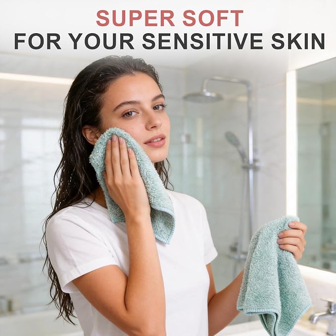 10 Pack Premium Washcloths, Highly Absorbent and Super Soft Face Towels | - Image 6