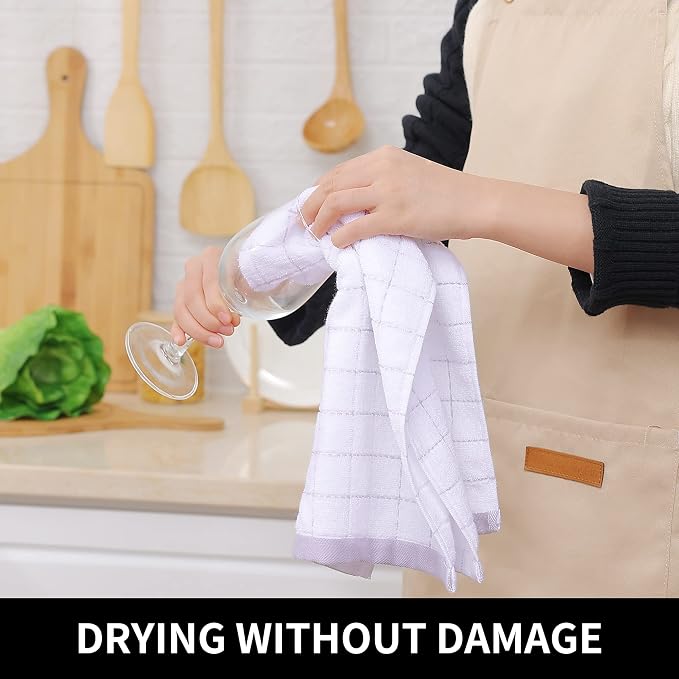 Homaxy 100% Cotton Terry Kitchen Towels, 4 Pack - Image 4