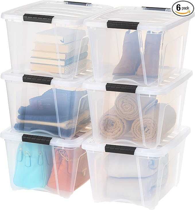 IRIS USA 6-Pack 32 Quart Storage Bins by IRISUSA
